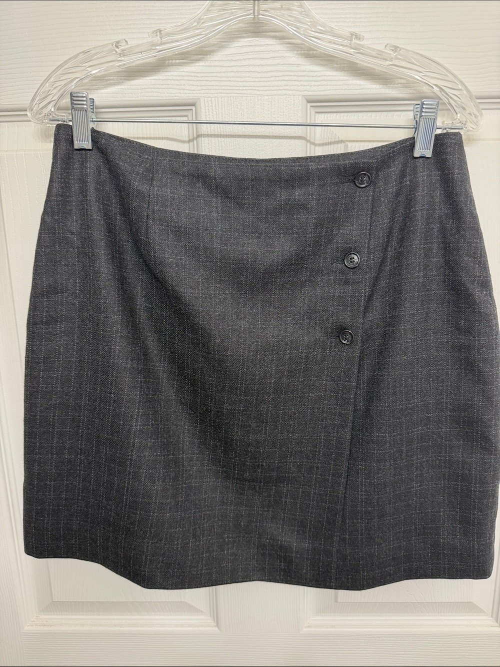 INC Classic Charcoal Button-Accent Skirt